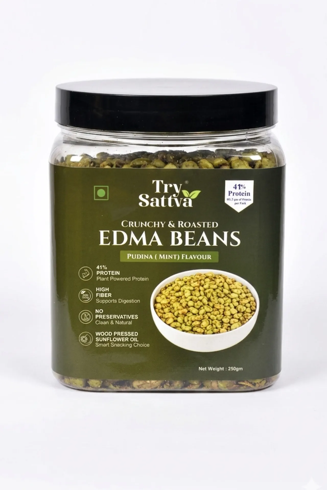 1KG Crunchy Roasted Edamame - Pudina ( Mint)  Masala Flavour [250gm * 4 PCS]